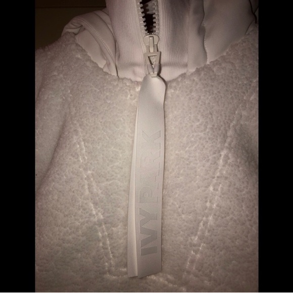 Adidas x ivy park half zip white Sherpa jacket XS - Picture 2 of 3